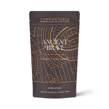 Ancient + Brave - Cacao + Collagen Powder 250g - Peruvian Raw Cacao Hot Chocolate with Grass Ancient + Brave uk supplements