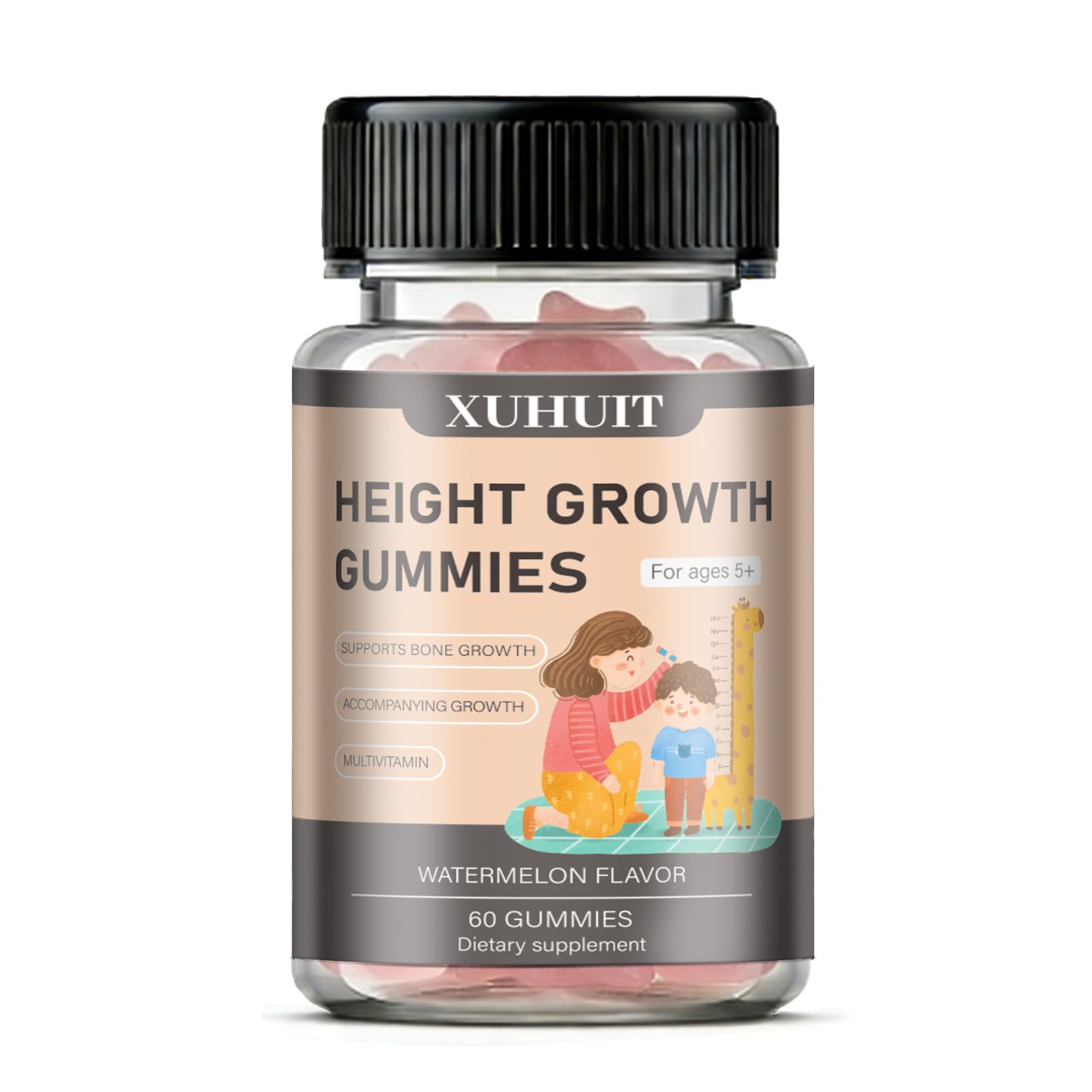 ZYGCDZ Growth Gummies for Kids & Teens - Natural Height Support with Vitamin D3, K2, Calcium & Ashwagandha - Bone Strength Supplement for Picky Eaters Ages 5+ (Watermelon Flavor) (1) ZYGCDZ uk supplements