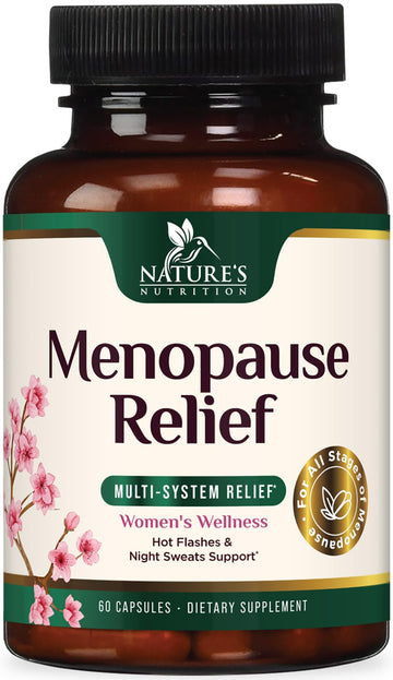 Menopause Supplement for Women - Natural Menopause Relief Support for Mild Hot Flashes & Night Sweats - Best Probiotics for Women, Dong Quai, Black Cohosh, Ashwagandha - Bottled in USA - 60 Capsules Nature's Nutrition uk supplements
