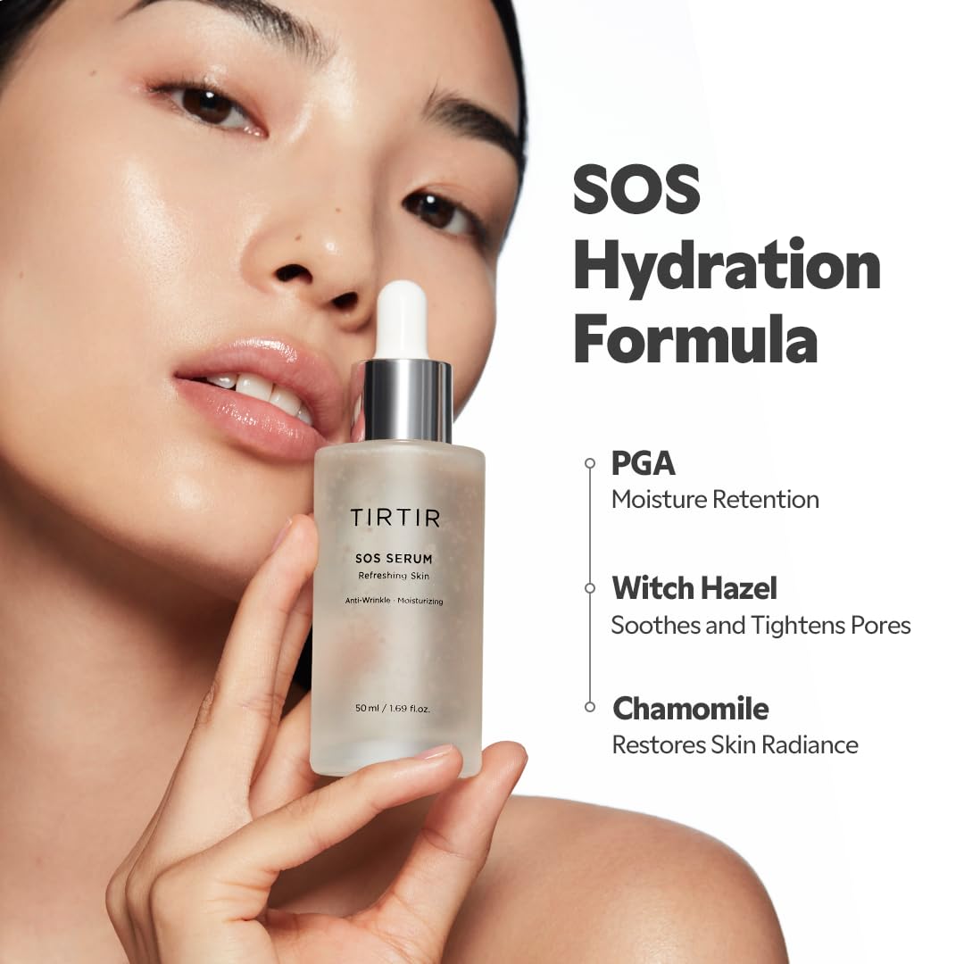 TIRTIR SOS Serum - Radiant Glow Boosting Face Serum - Plumping, Anti Aging, Hydrating - Visibly Smooth and Glowy Skin - Fragrance Free for All Skin Types, 1.69 fl.oz. TIRTIR uk supplements
