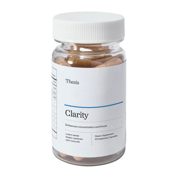Thesis Clarity Nootropic Supplement for Men & Women with Lions Mane, CDP Choline, Panax Ginseng, Vitamin B6 & Caffeine, Cognitive Support Capsules, Vegan, Non GMO, 25 Servings THESIS uk supplements
