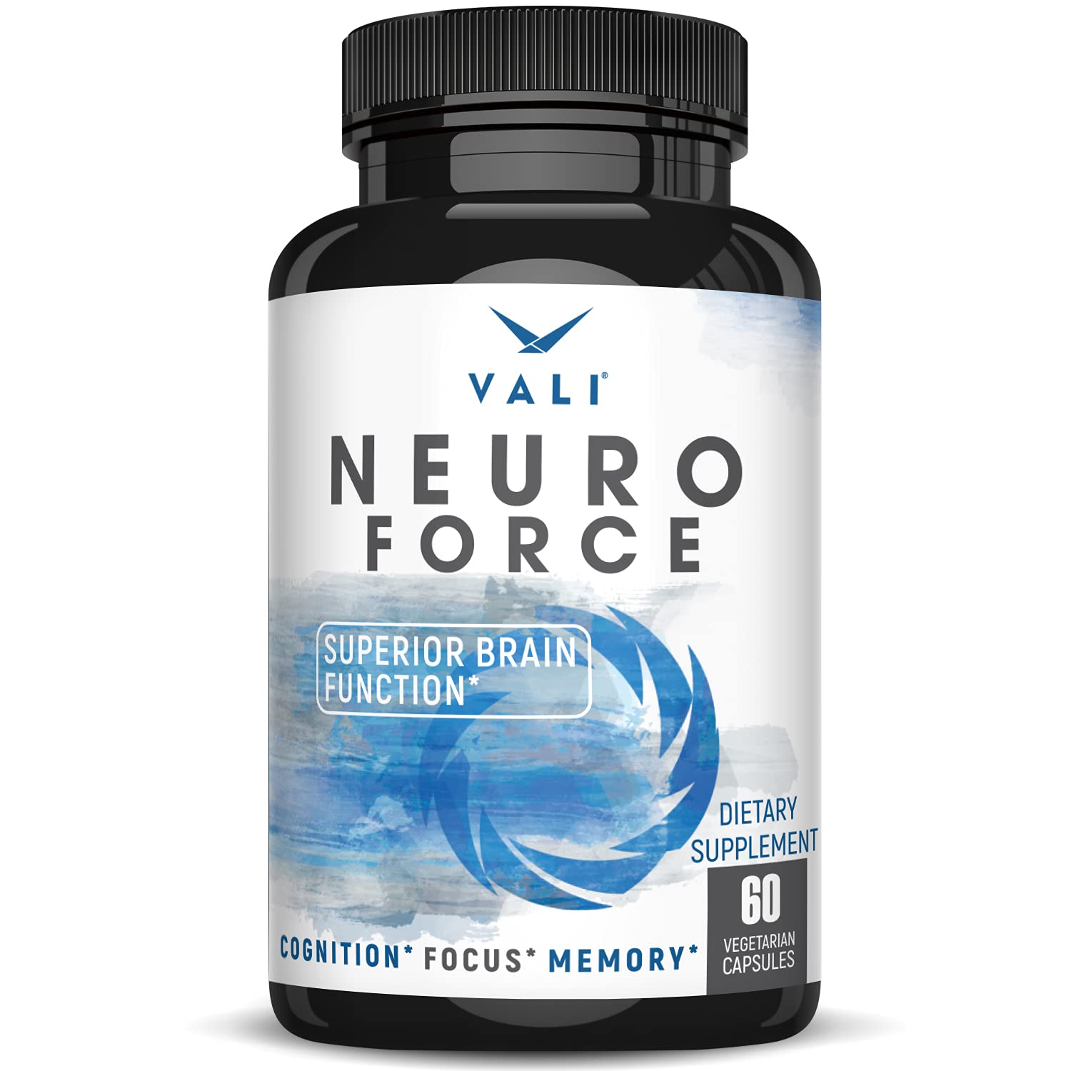 VALI Neuro Force Brain Booster Supplement for Focus, Memory, Clarity & Energy. Extra Strength Nootropic Cognitive Function Support for Mental Performance. with Natural Caffeine. 60 Veggie Capsules VALI uk supplements