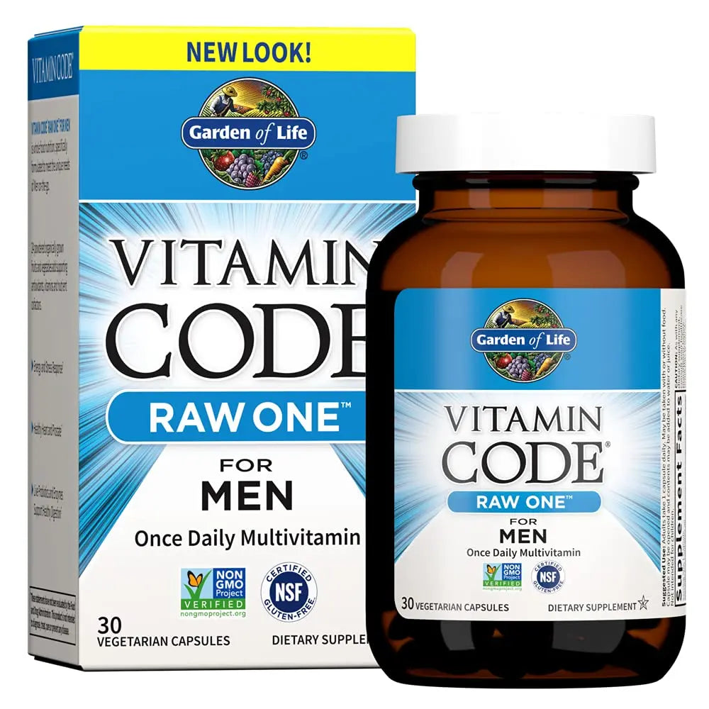 Garden of Life Vitamin Code Raw One for Men, Once Daily Multivitamin, 30 Capsules, One a Day Mens Vitamins Plus Fruit, Veggies & Probiotics Garden of Life uk supplements