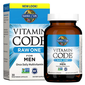 Garden of Life Vitamin Code Raw One for Men, Once Daily Multivitamin, 30 Capsules, One a Day Mens Vitamins Plus Fruit, Veggies & Probiotics Garden of Life uk supplements