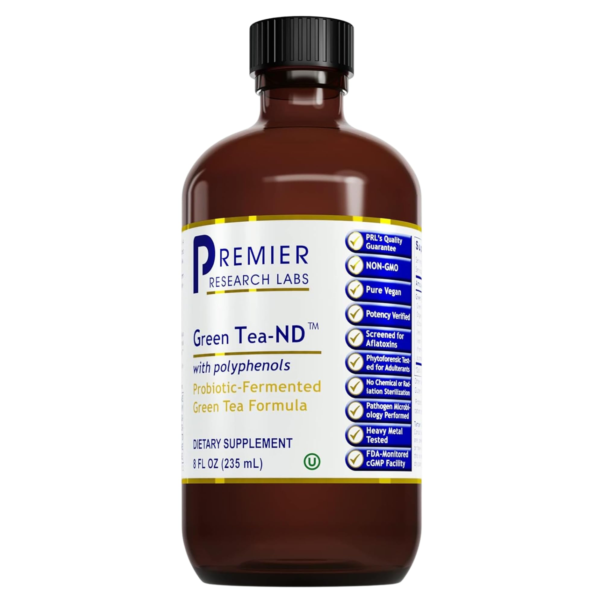 Premier Research Labs Green Tea-ND - Probiotic Fermented Green Tea Extract Supplement with ECGC, Camellia Sinensis Liquid, Supplement Drops for Adults, Vegan Friendly - 8 Fl Oz Bottle Premier Research Labs uk supplements