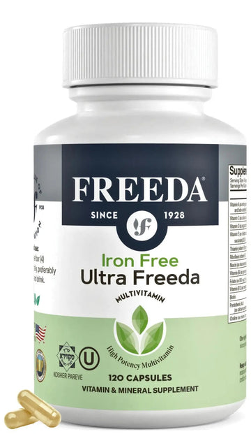 FREEDA Ultra Multivitamin Capsules – High-Potency Daily Supplement for Men & Women – Iron-Free – 120 Count – Kosher Certified FREEDA uk supplements