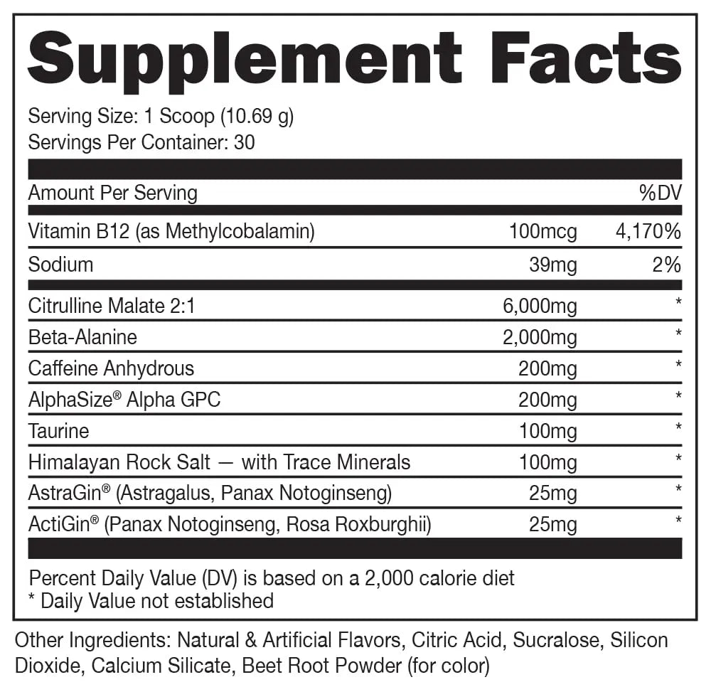 Bucked Up Pre Workout - Best Tasting - 6 Grams Citrulline, 2 Grams Beta Alanine Non Proprietary Blend, Powder (Strawberry Kiwi) Bucked Up uk supplements