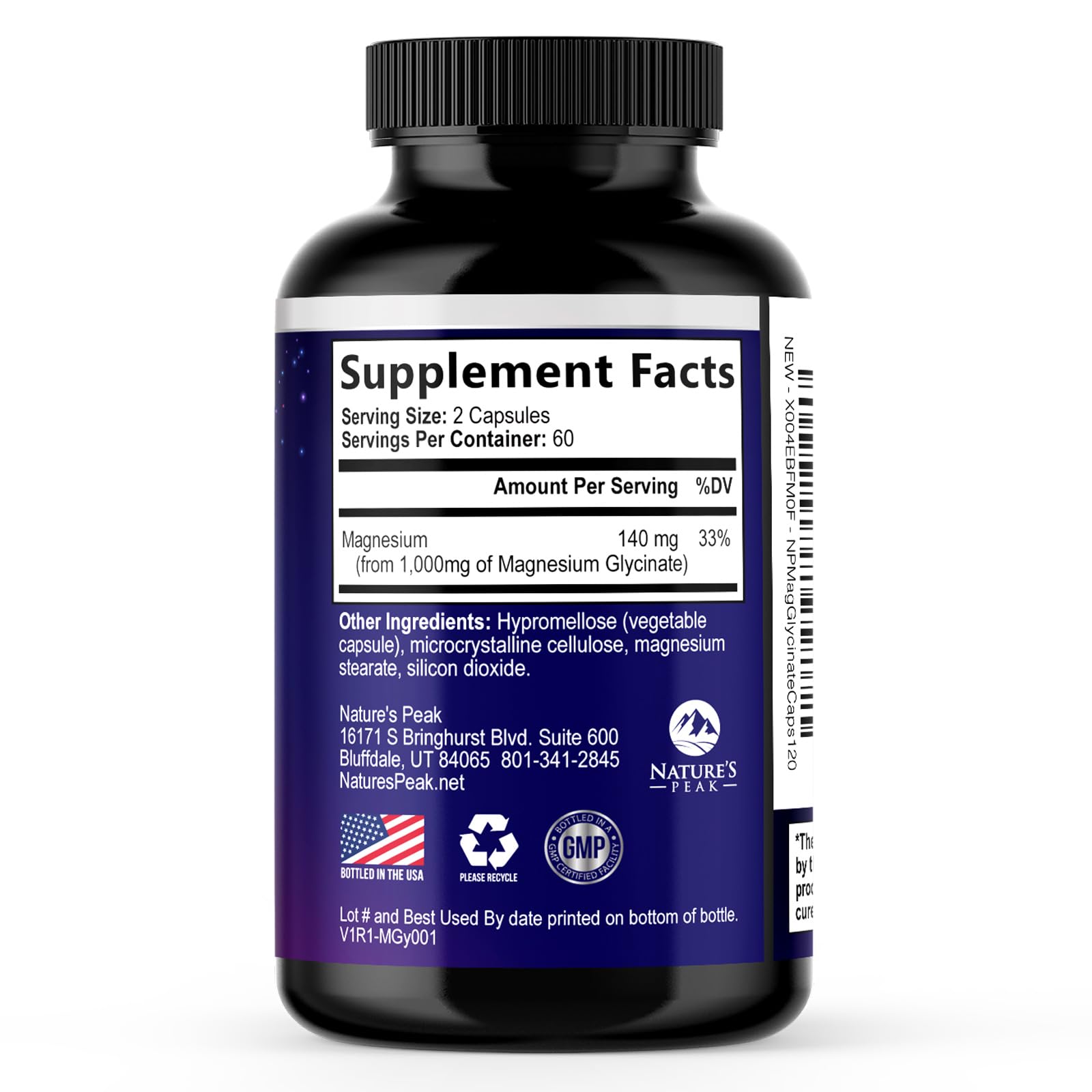 Magnesium Glycinate Capsules 1000mg Per Serving - Pure & Chelated for Max Absorption - Supports Muscle, Nerve & Heart Health, Sleep Support - Magnesium Supplement for Whole Body Support - 120 Capsules Nature's Peak uk supplements