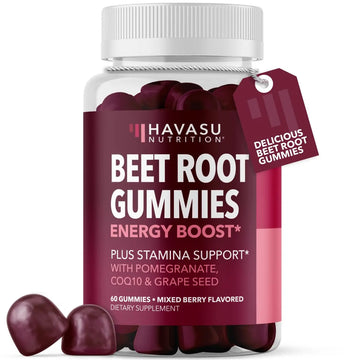 Beet Root Gummies with COQ10 & Pomegranate - Nitric Oxide Supplement for Men and Women - Beetroot for Endurance, Performance, Recovery - Vegan, Non-GMO, Gluten Free HAVASU NUTRITION uk supplements