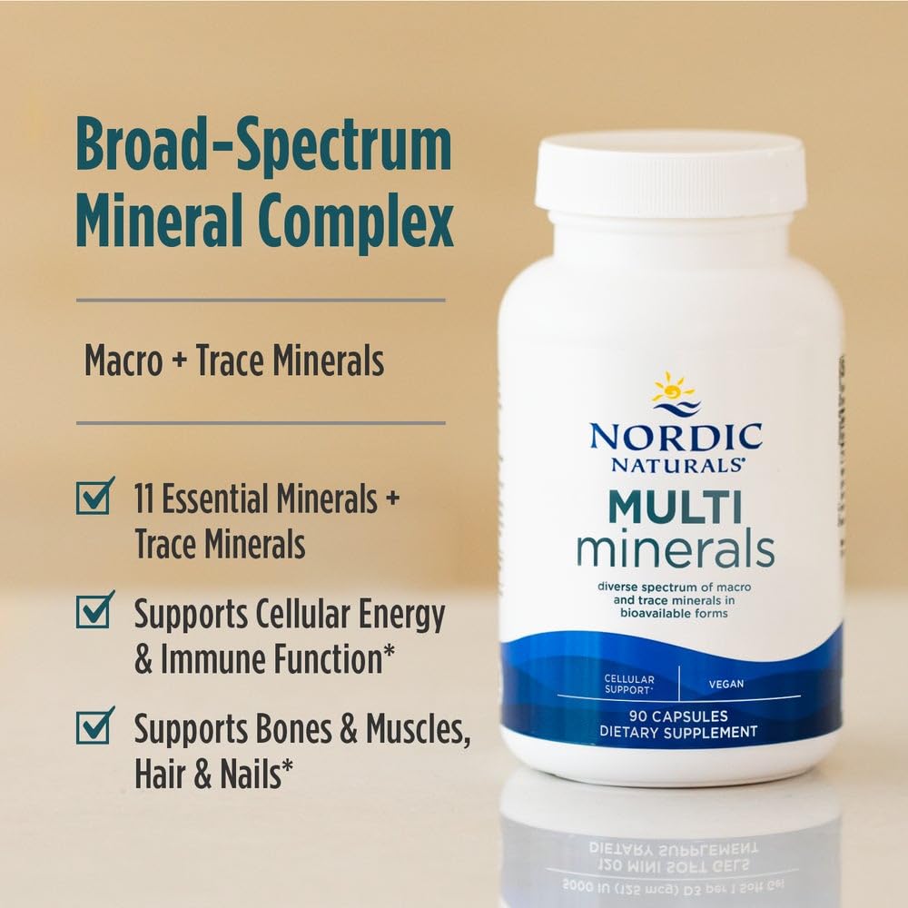 Nordic Naturals Multi Minerals, Unflavored - 90 Capsules - 11 Essential Minerals - Optimal Health & Wellness - Certified Vegan - Non-GMO - 30 Servings Nordic Naturals uk supplements