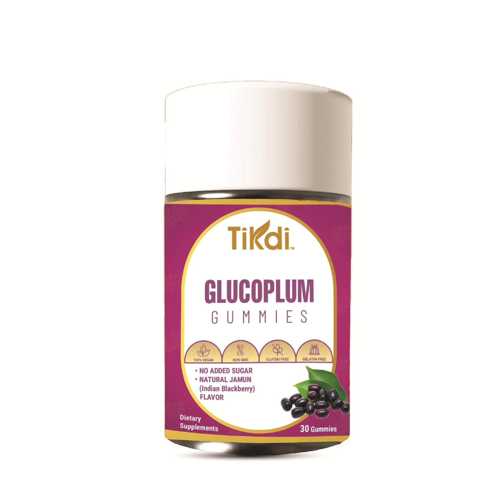 TIKDI GlucoPlum Gummy - 30 Count - Supports Healthy Blood Sugar Levels Already Within Normal Range. All Natural with Indian BlackBerry, Fenugreek, Cinnamon, Vegan, No Added Sugar TIKDI uk supplements
