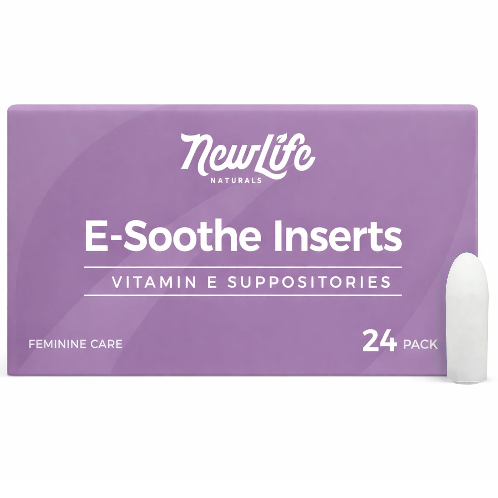 NewLife Naturals Vitamin E Vaginal Suppositories 38IU ESoothe - Moisture & Hydration Support - All Natural Estrogen Free Feminine Care - 24 Inserts NewLife Naturals uk supplements