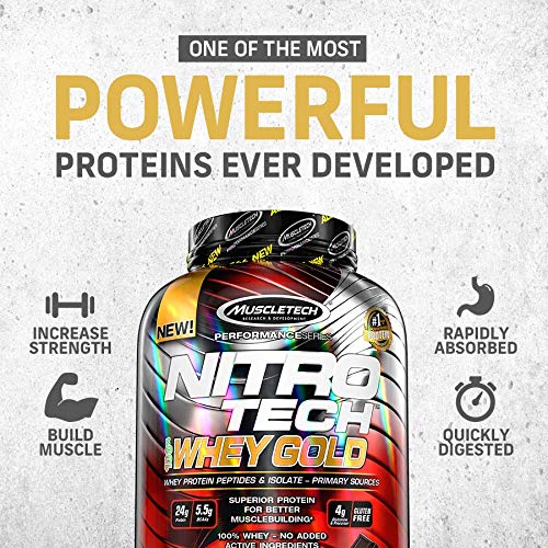 MuscleTech NitroTech 100% Whey Gold Protein Powder, Build Muscle Mass, Whey Isolate Protein Powder Muscletech uk supplements