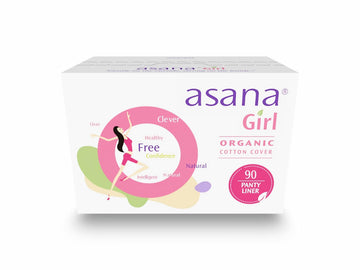 Asana Panty Liners for Girls, Organic Cotton Cover – Controls Odor Naturally, Pads Without Wings Asana uk supplements