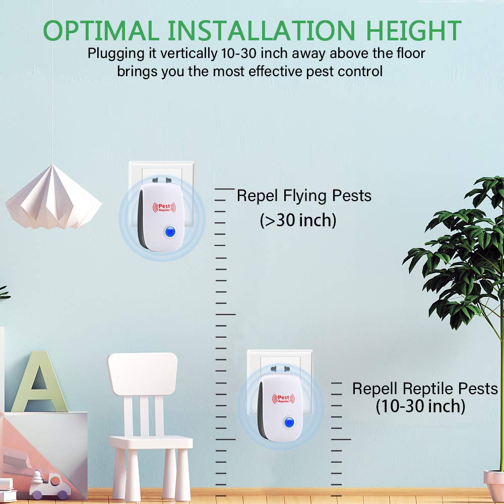 Ultrasonic Pest Repeller 6 Packs Electronic Plug in Indoor Sonic Repellent Palmandpond uk supplements