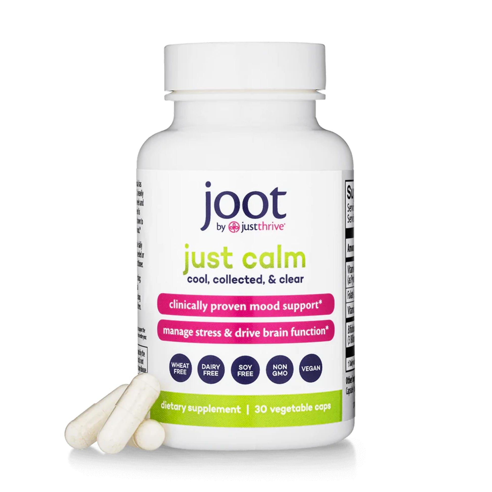 Just Thrive - Just Calm - Cortisol Manager - Calming, Memory, and Mood Support Supplement - Vegan, 30 Calm Capsules Just Thrive uk supplements
