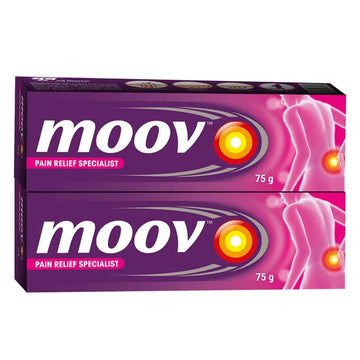 Moo'v Fast Relief Cream - 75g | Suitable for Back, Muscle, Joint, Knee | 100% Ayurvedic Formula | Suitable for Sports & Gym Related Injuries (Pack of 2) Generic uk supplements