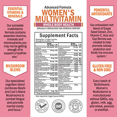 Multivitamin for Women with Vitamin D3 - Multivitamins for Bone Breast Skin Joint BioSchwartz uk supplements