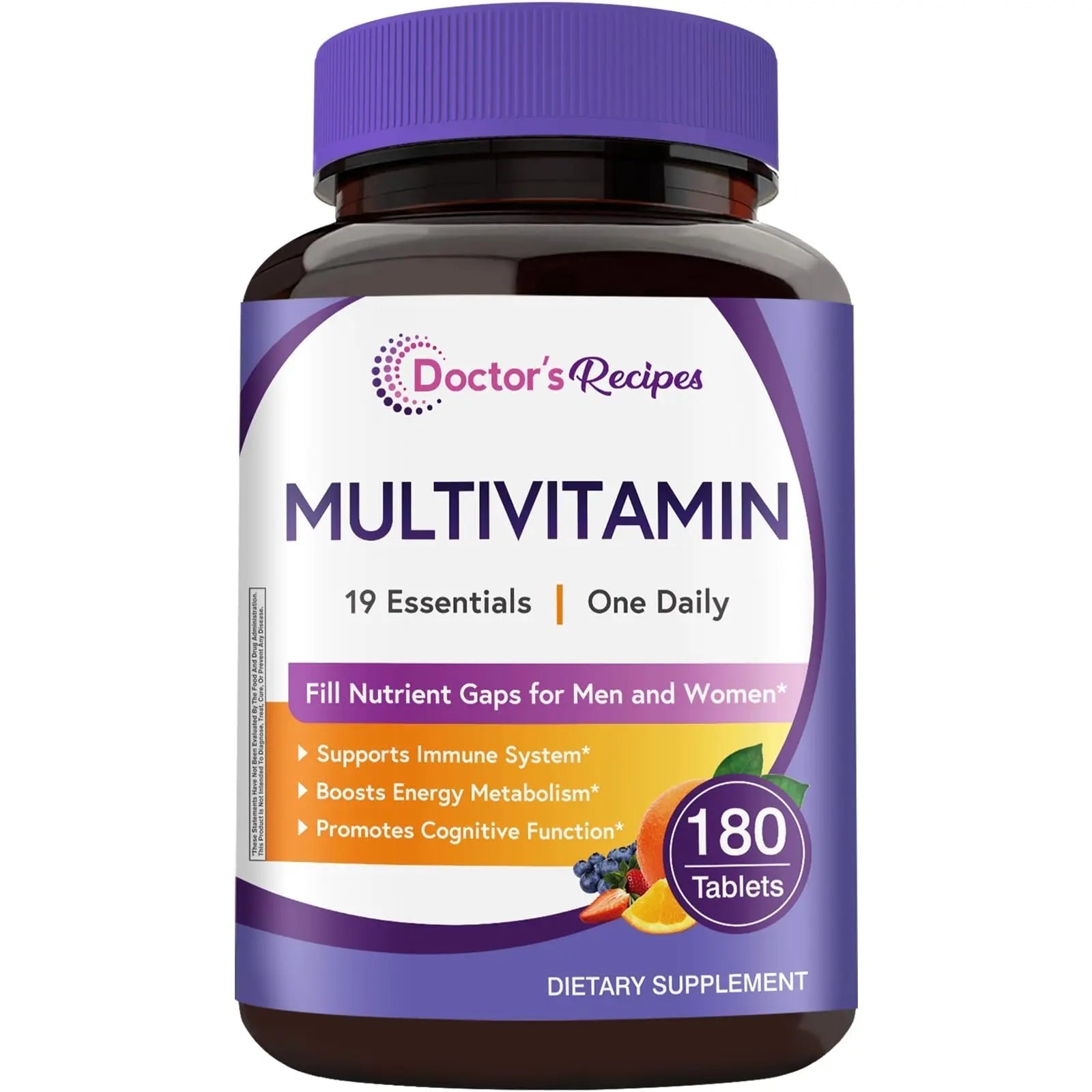Doctor's Recipes Multivitamin for Women & Men, Immune, Energy & Brain Health Support, Vitamin A, C, D3, E, B6, B12, Folic Acid Doctor's Recipes uk supplements