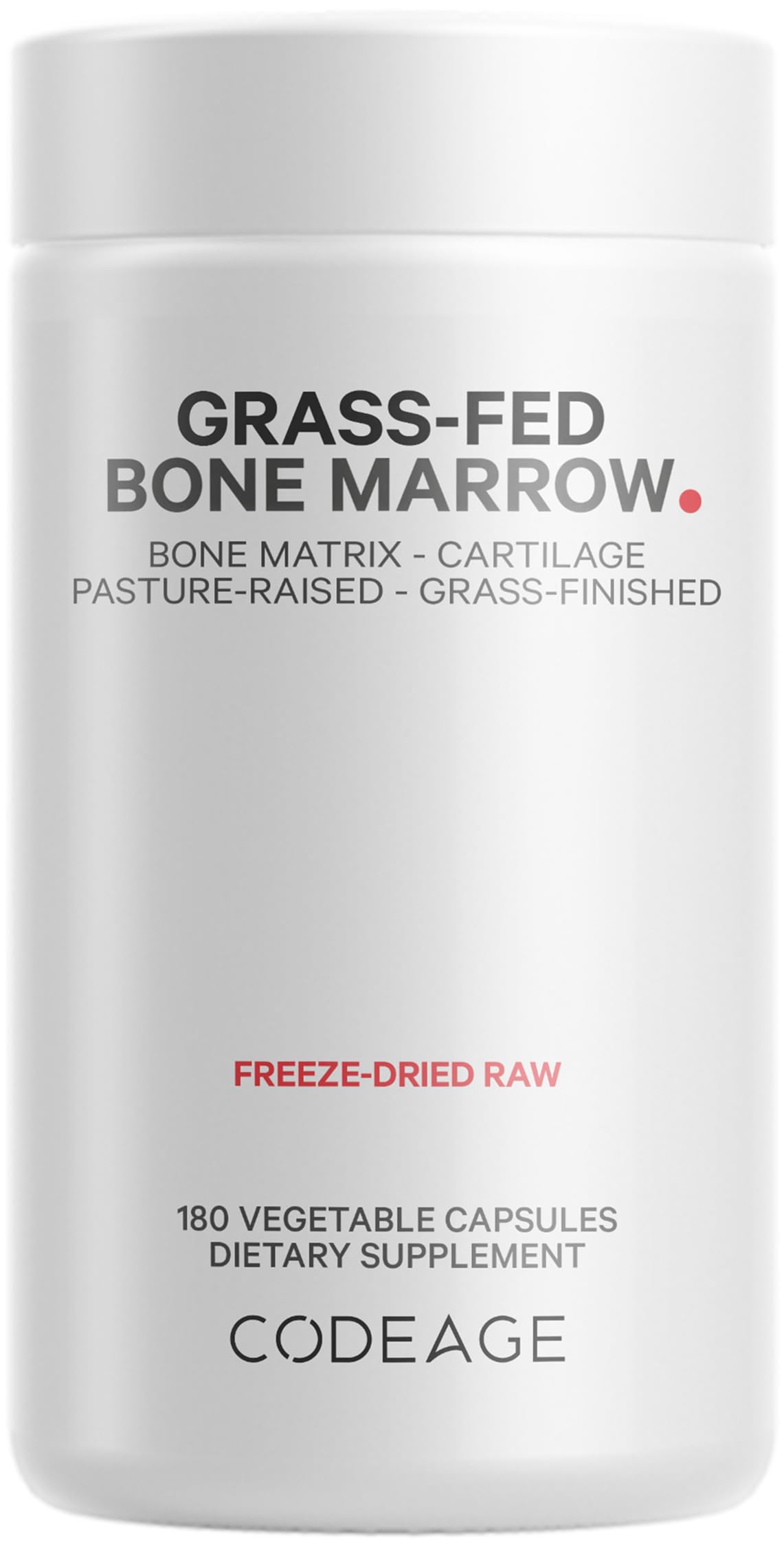 Codeage Grass-Fed Bone Marrow Supplement – Freeze-Dried, Non-Defatted Beef Bone Matrix & Cartilage – 1500mg per Serving, 180 Capsules Codeage uk supplements