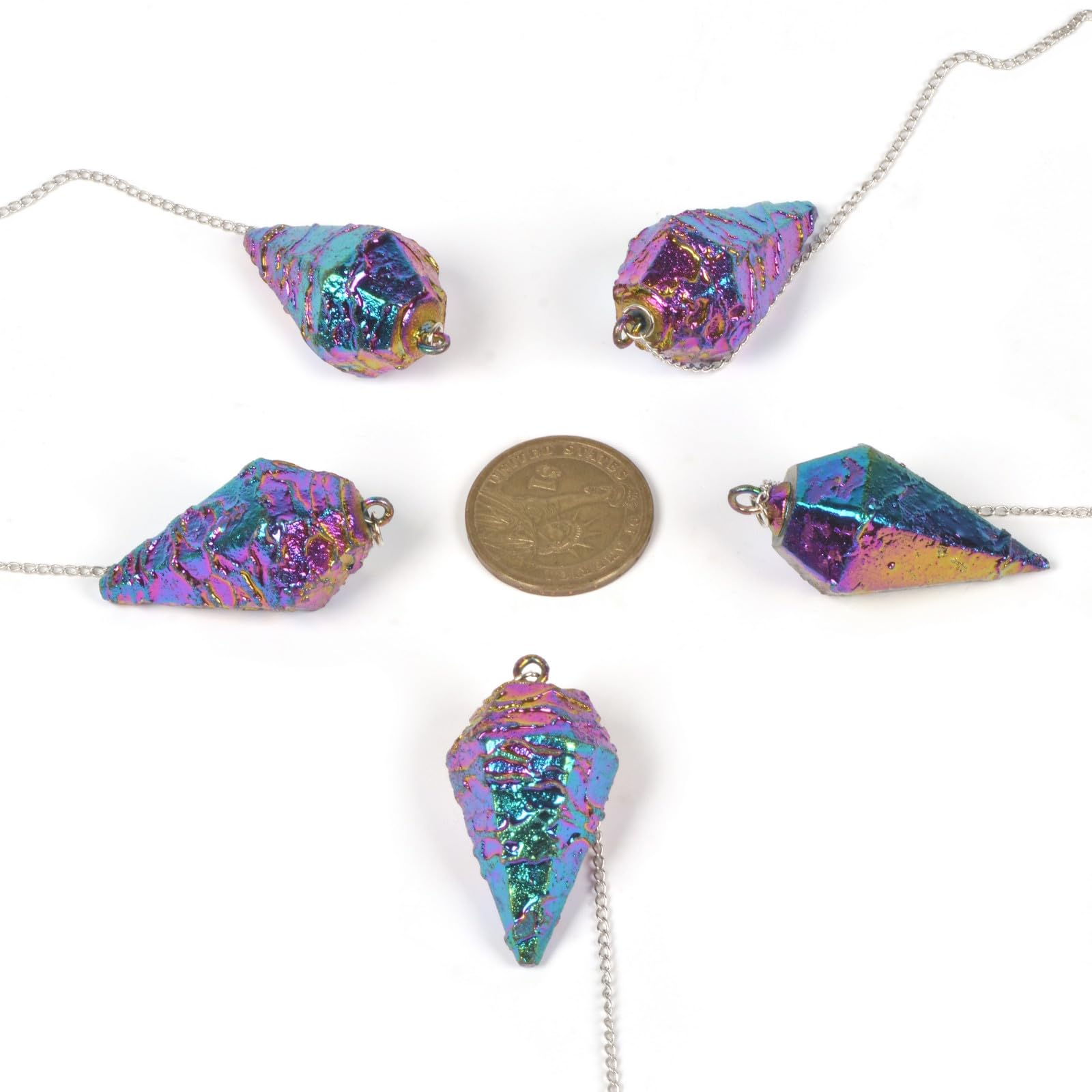 JUSTINSTONES Metallic Rainbow Coated Dragon Blood Fossil Gemstone Rock Crystal Hexagonal JUSTINSTONES uk supplements