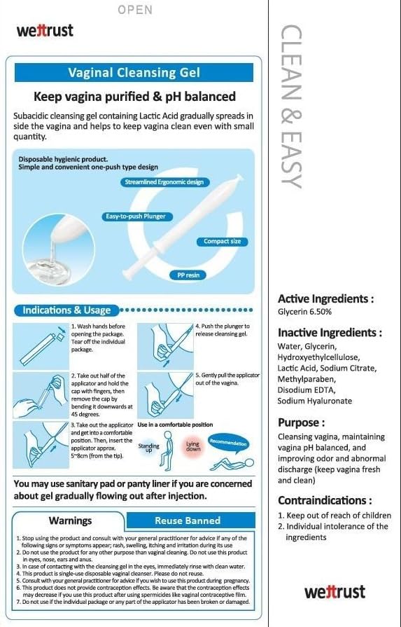 SHIMANY wettrust inclear Vaginal Moisturizer and Wash, Disposable Cleanser for Females SHIMANY uk supplements