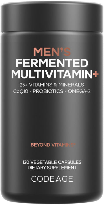Codeage Men’s Daily Multivitamin – 25+ Essential Vitamins & Minerals, Organic Whole Foods, Probiotics, Omega-3, Zinc, Vitamins A, B, C, D, E & K – 120 Capsules Codeage uk supplements