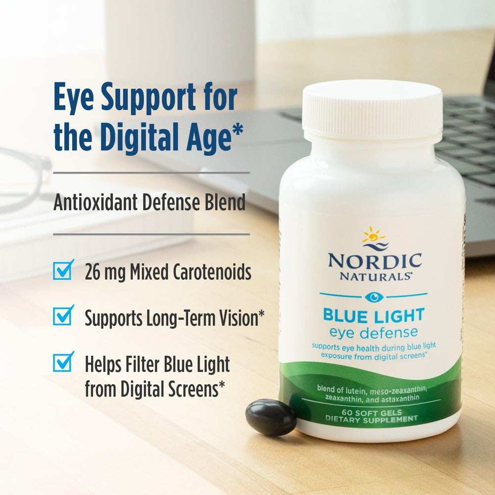 Nordic Naturals Blue Light Defense - 60 Soft Gels - Four Phytonutrients with Complementary Antioxidant Capacities - Supports Retinal Health, Visual Function - Non-GMO - 60 Servings Nordic Naturals uk supplements