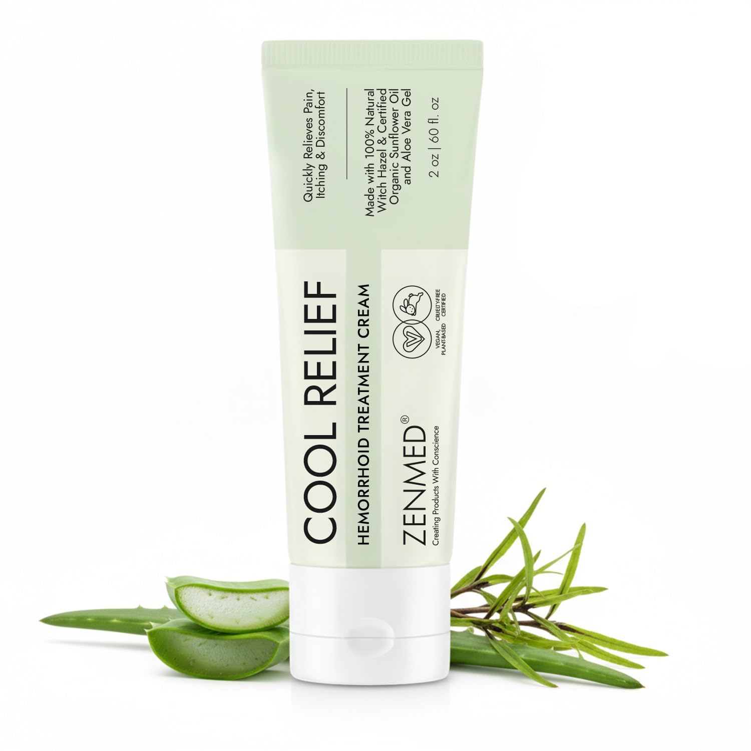 ZENMED Cool Relief - 2 oz Natural Herbal Cream with Organic Ingredients of Hemorrhoids Formula ZENMED uk supplements