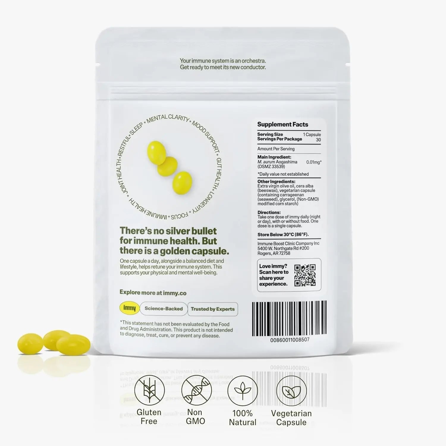 IMMY Immune Supplement for Mood Support and Gut Health, 30 ct. - Supports Joint Relief, Focus & Mood Support, Natural Calming Aid IMMY uk supplements