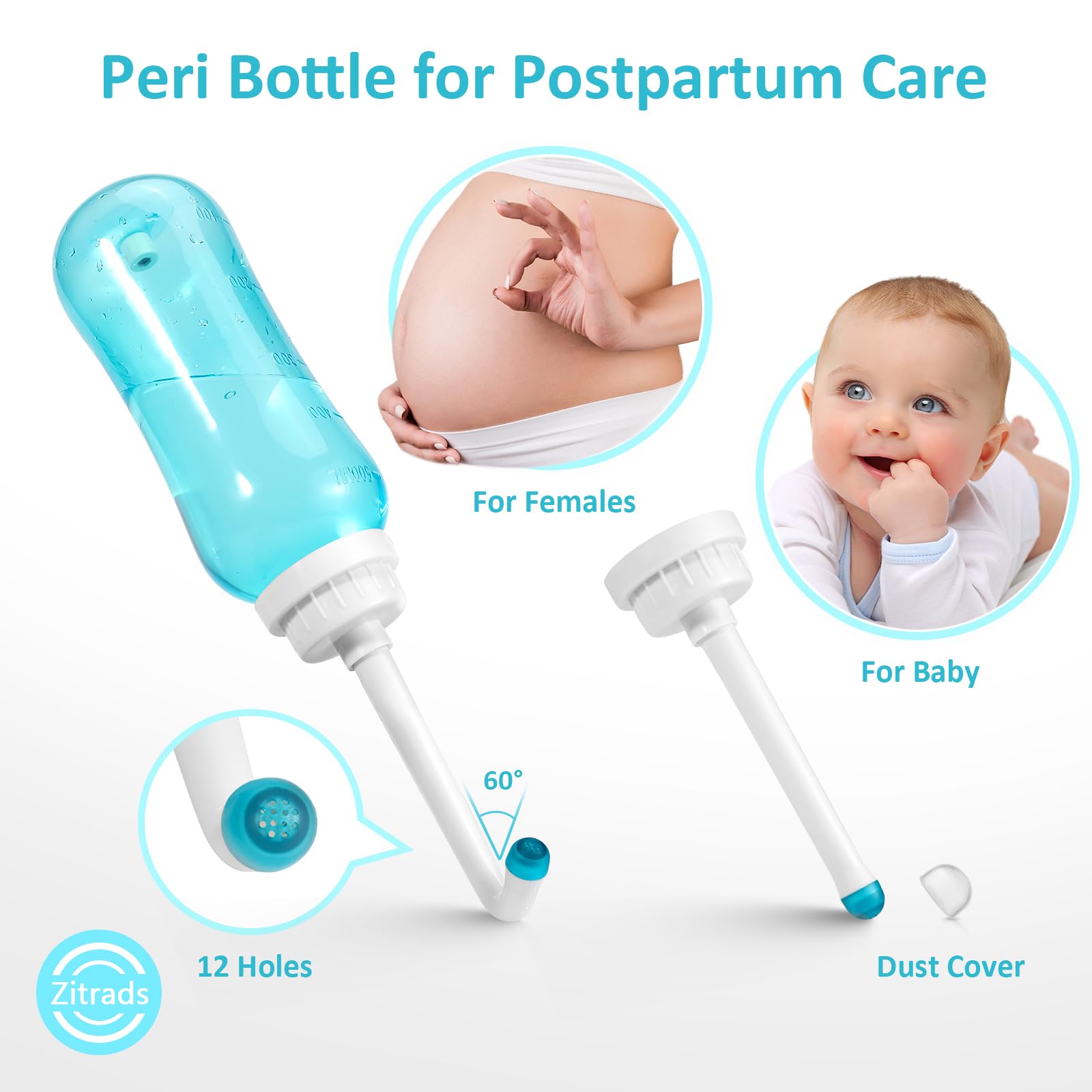 Peri Bottle Zitrads, Squeeze-Free Portable Bidet for Postpartum Essentials, Peri Bottles Zitrads uk supplements