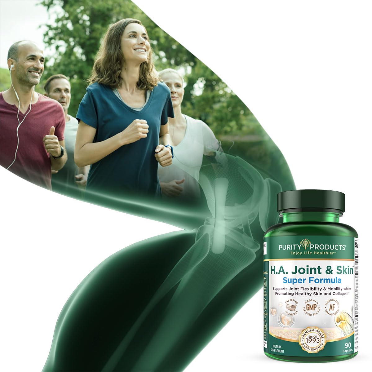 Purity Products H.A. Joint and Skin Super Formula Biocell Collagen w/Hyaluronic Acid Supports Healthy Joint Flexibility, Healthy Synovial Fluid, and Lubrication - 5-Loxin - 90 Capsules (1) Purity Products uk supplements