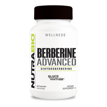 NutraBio Berberine Advanced Supplement (Dihydroberberine), 200 mg - Provides Advanced Absorption Carbohydrate Tolerance Support, 60 Caps NutraBio uk supplements
