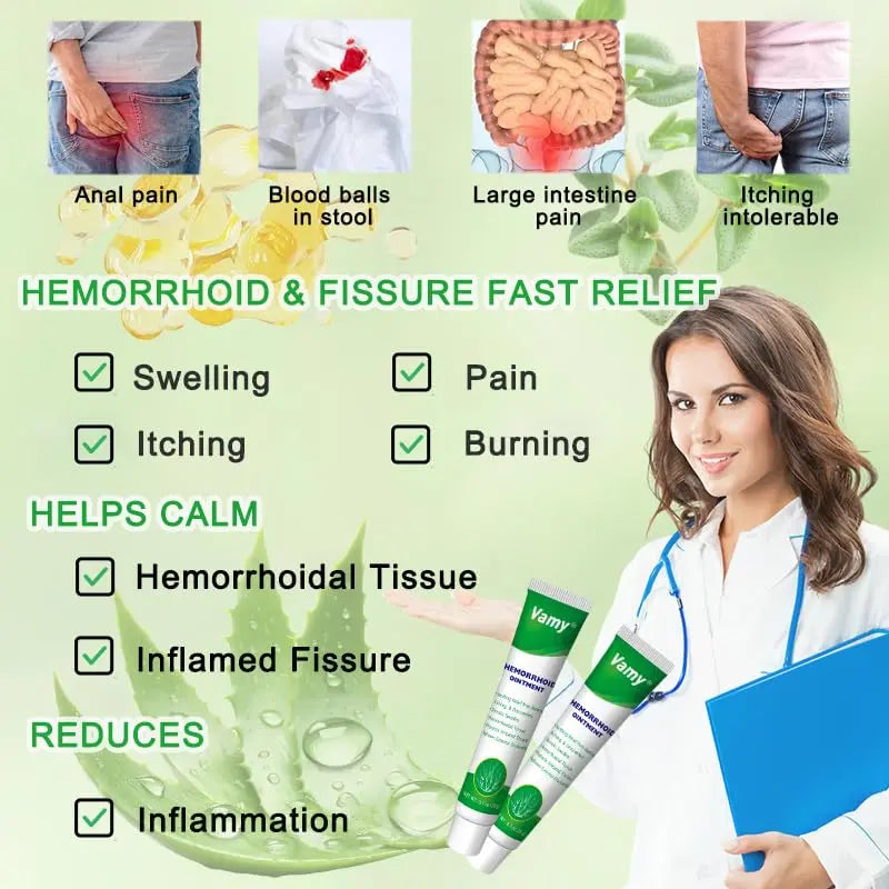 vamy Herbal Hemorrhoid Cream, Hemorrhoid Treatment and Hemorrhoids Cream with Lidocaine 4% and Phenylephrine HCI for Fast Relief of Pain, Swelling, Itching, Burning, Hemorrhoidal Treatment. 2 pc vamy uk supplements