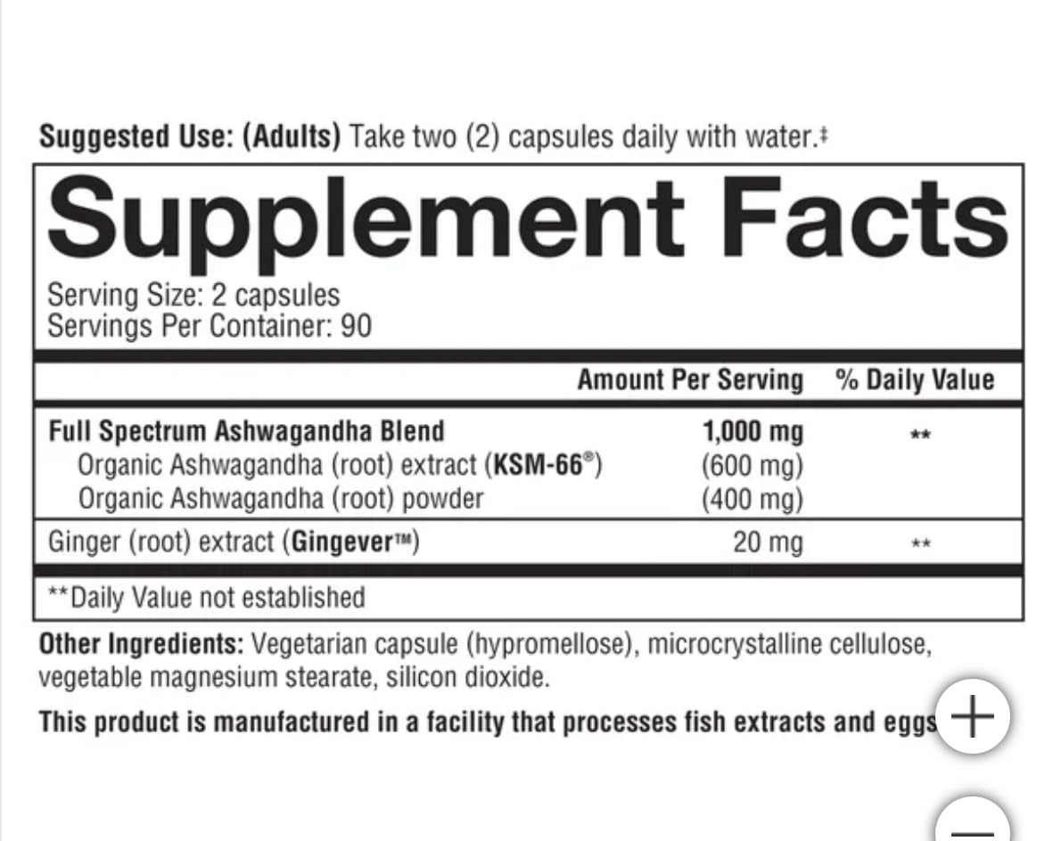 Youtheory Ashwagandha 1000mg with KSM-66 - Helps Support a Healthy Stress Response,180 Capsules (Pack of 1) Youtheory uk supplements