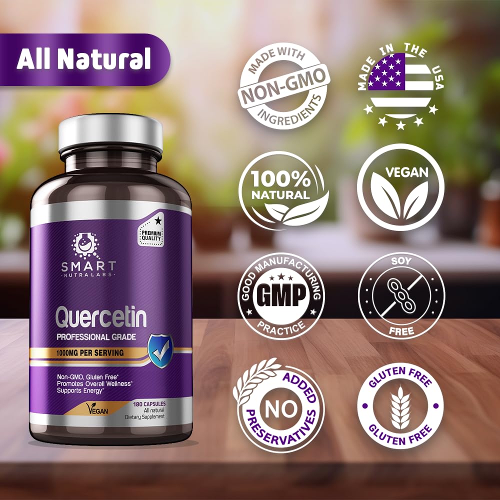 SMART NUTRA LABS Quercetin 1000mg- 180 Vegan Capsules SMART NUTRA LABS uk supplements