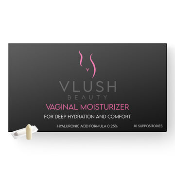 VLUSH Vaginal Moisturizer Suppositories - Deep Hydration with Hyaluronic Acid for Vaginal Dryness, Menopause Support & Daily Comfort, Made in FDA Registered Facility - Hormone-Free (10 Count) VLUSH uk supplements