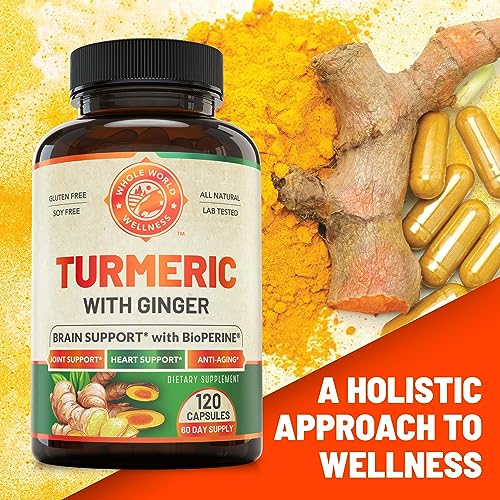 Organic Turmeric Curcumin with Ginger and Black Pepper for Max Absorption WHOLE WORLD WELLNESS uk supplements