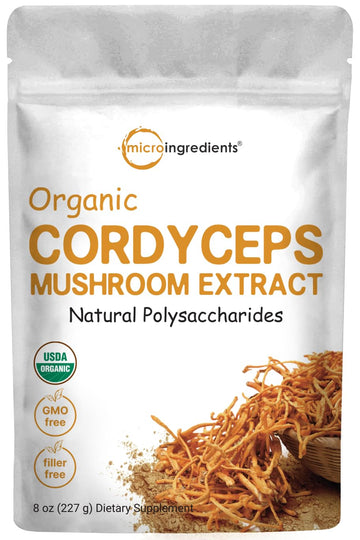 Organic Cordyceps Mushroom Extract Powder, 8 Ounces | Sustainably US Grown Micro Ingredients uk supplements