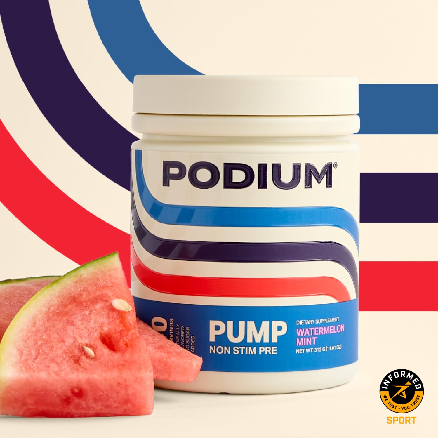 Podium Nutriton, Pump, Stimulant Free Pre-Workout, 40 Servings (Watermelon Mint) Podium Nutrition uk supplements