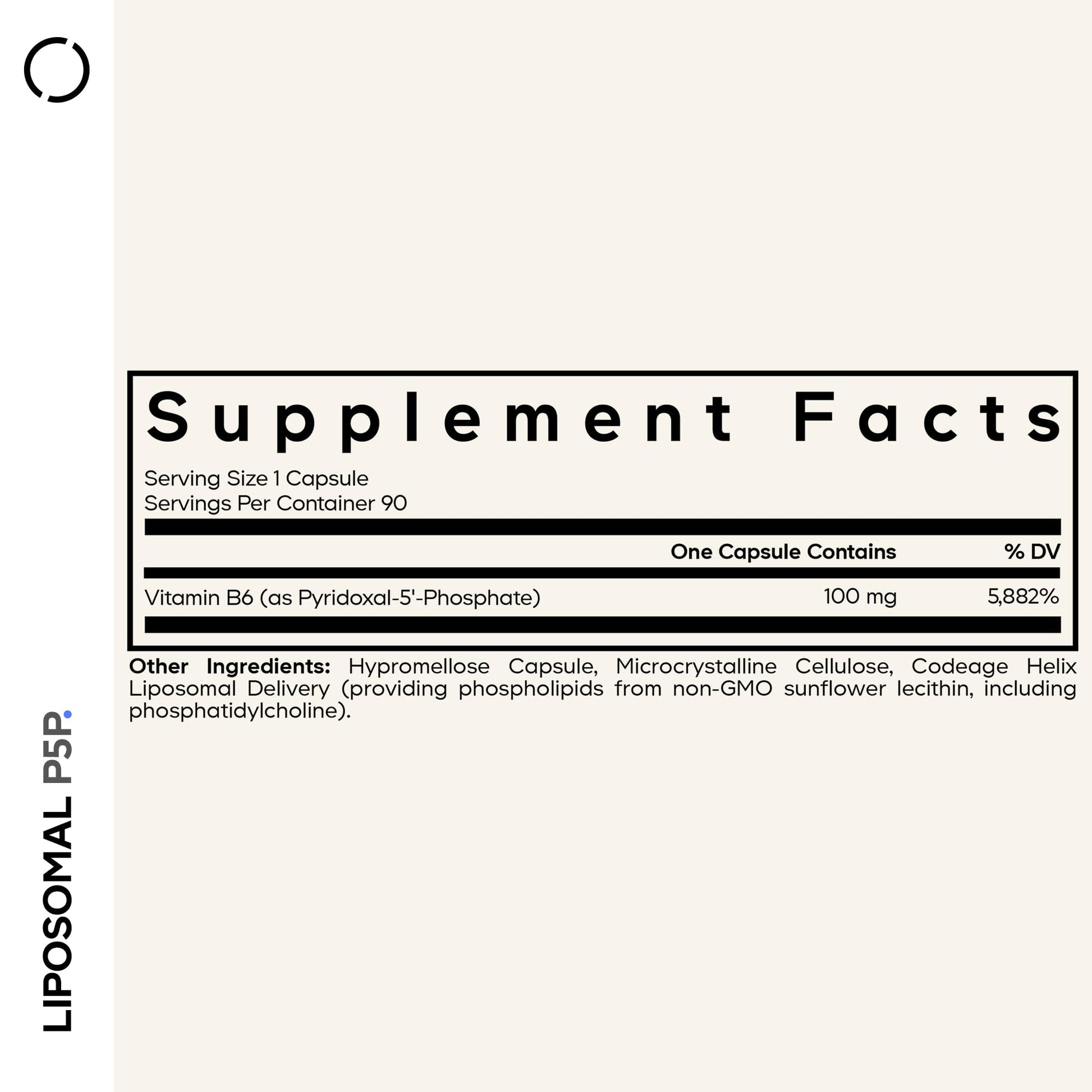 Codeage Liposomal P5P Supplement – Vitamin B6 as Pyridoxal-5'– Phosphate – Liposomal Delivery – Active B6 Form – 3-Month Supply – 1 Capsule Daily – Non-GMO – 90 Capsules Codeage uk supplements