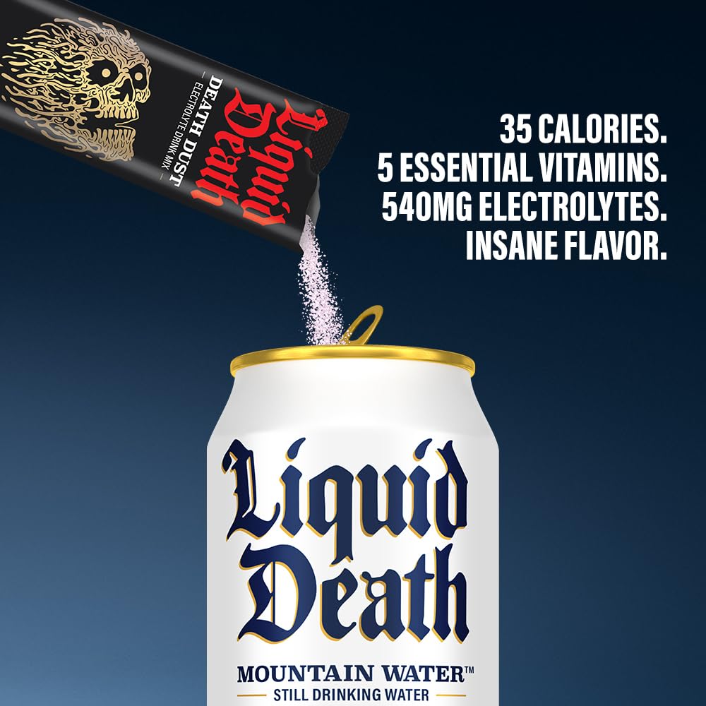 Liquid Death Electrolyte Death Dust - Hydration Powder Packets - 3 Flavors - 12-Stick Liquid Death uk supplements