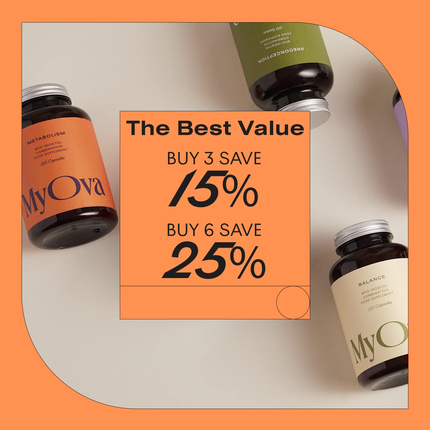 MyOva Metabolism PCOS Supplement - 120 capsules, 30-Day Supply - 2000mg MyOva uk supplements