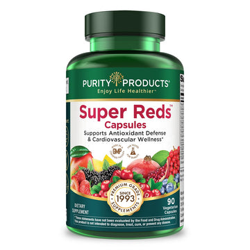 Purity Products Super Reds Capsules Formula (20+ Organic Super Fruits and Berries) Certified Organic Phytonutrients - 90 Capsules Purity Products uk supplements