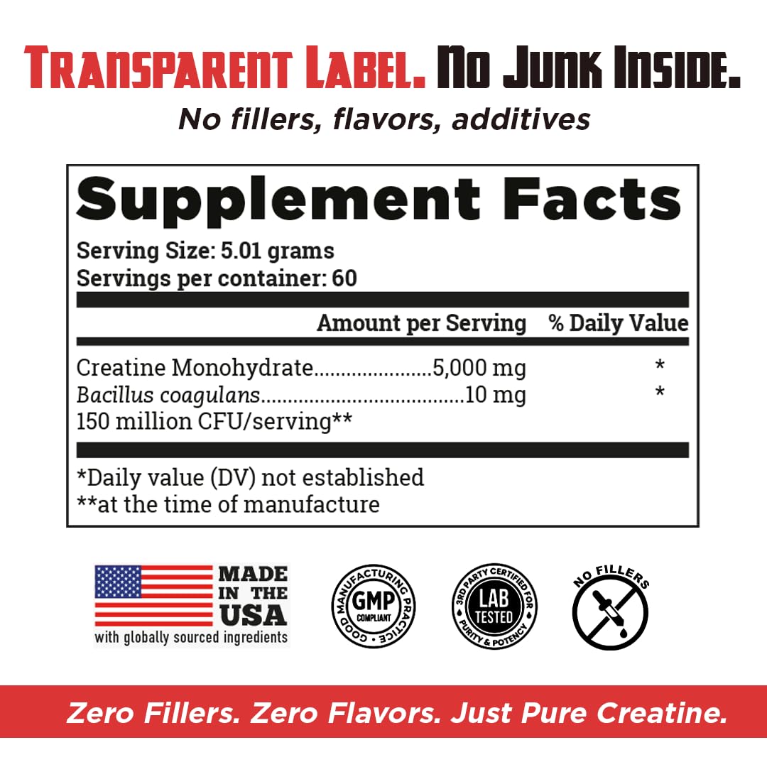 Old School Labs 5000mg Micronized Creatine Monohydrate with BioFit™ Probiotic - No Bloat Post-Recovery for Men & Women Supports Muscle Growth, Old School Labs uk supplements