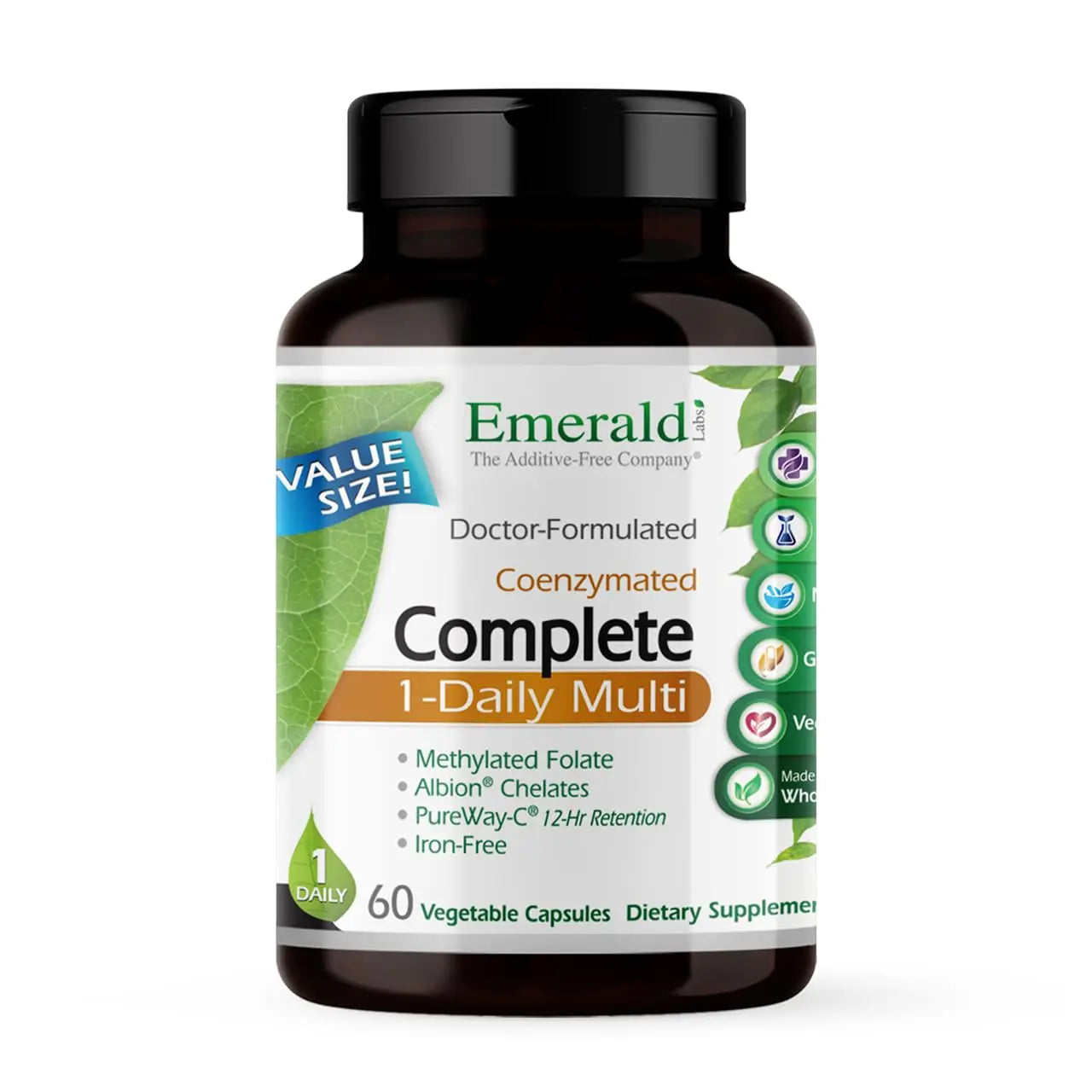 EMERALD LABS Complete 1-Daily Multi - Complete Multivitamin for Men & Women with Vitamin C, Methylated Folate, Whole-Food Blend & More EMERALD LABS uk supplements