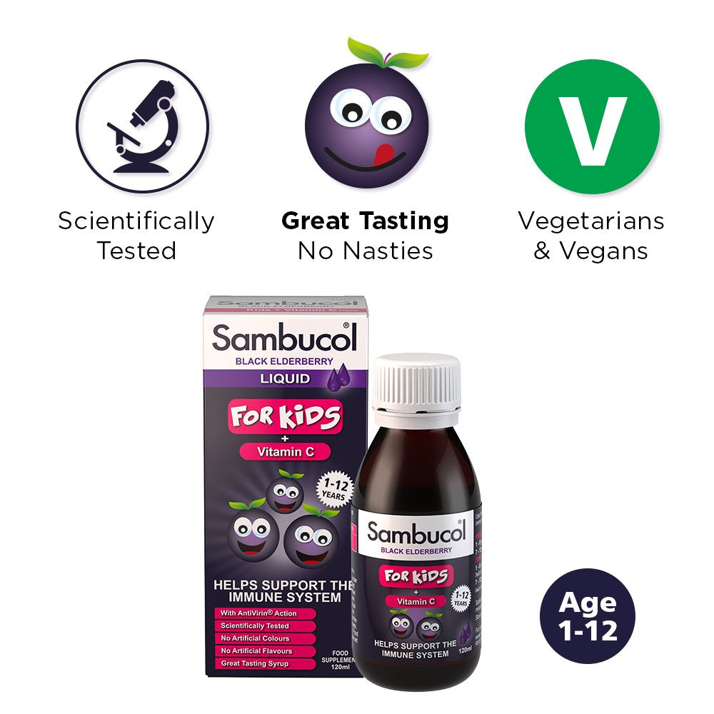 Sambucol Kids 120 ml For Immune Support, Drop Sambucol uk supplements