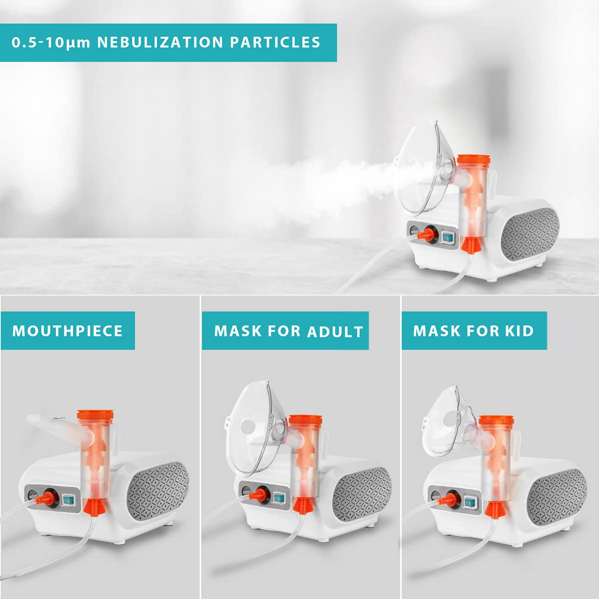 MAYLUCK Portable Compressor Nebulizer, Nebulizer Machine with 1 Set Mayluck uk supplements
