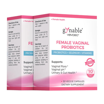 Gynable Vaginal Probiotics for Women Odor & Itch Support, Urinary | pH Balance, Female Probiotics 10 Billion CFU Lactobacillus Probiotics Blend,Selenium-Vitamin C/E/D3 Promote Immune Health,60 Count Vevoec uk supplements