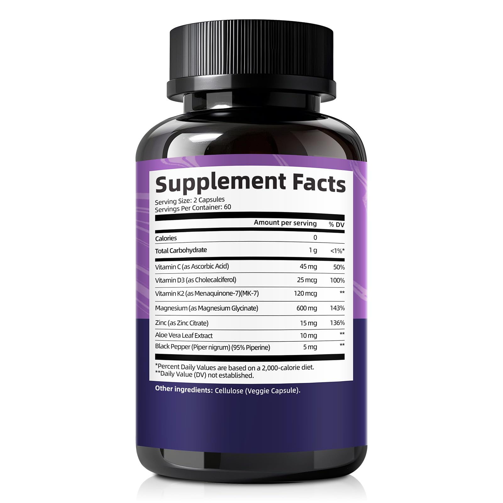 Magnesium Glycinate 600mg Vitamin D3 K2 Supplement with Vitamin C, Zinc, & Aloe Vera - Bone Support, Energy & Mood Manage & Sleep Health for Men & Women, Non-GMO, Vegan, 120 Capsules Femmetra uk supplements